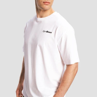 GymBeam Limitless White pánské oversized tričko
