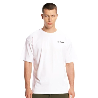 GymBeam Limitless White pánské oversized tričko