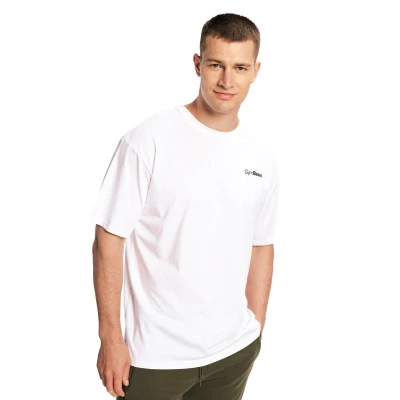 GymBeam Limitless White pánské oversized tričko