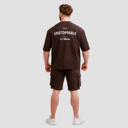 GymBeam Oversized Unstoppable Tričko Brown