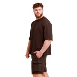 GymBeam Oversized Unstoppable Tričko Brown