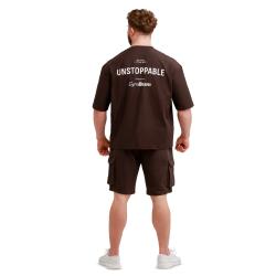 GymBeam Oversized Unstoppable Tričko Brown