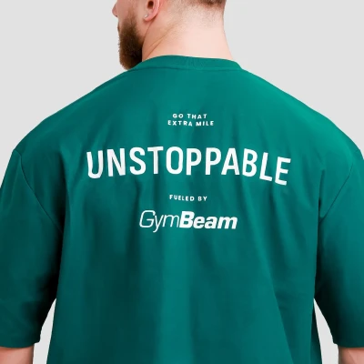 GymBeam Unstoppable Green pánské oversized tričko