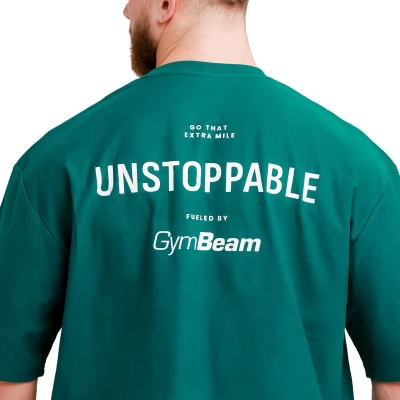 GymBeam Unstoppable Green pánské oversized tričko