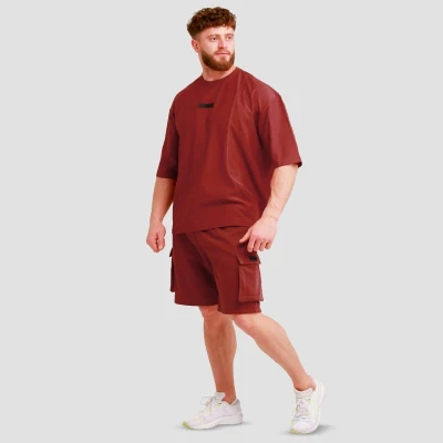 GymBeam Unstoppable Red pánské oversized tričko