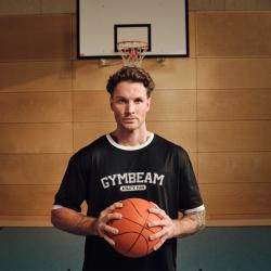 GymBeam Tričko Oversized Varsity Black