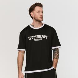 GymBeam Tričko Oversized Varsity Black