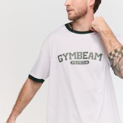 GymBeam Tričko Oversized Varsity White