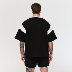 GymBeam Tričko Premium Heavyweight Varsity Black