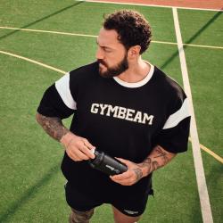 GymBeam Tričko Premium Heavyweight Varsity Black