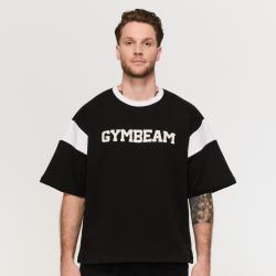 GymBeam Tričko Premium Heavyweight Varsity Black