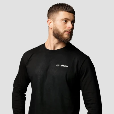 GymBeam Basic Black pánské tričko s dlouhým rukávem