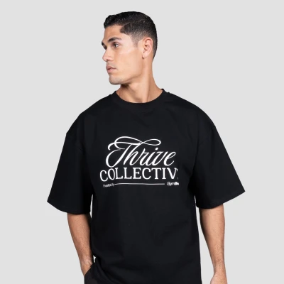 GymBeam Thrive Black pánské tričko