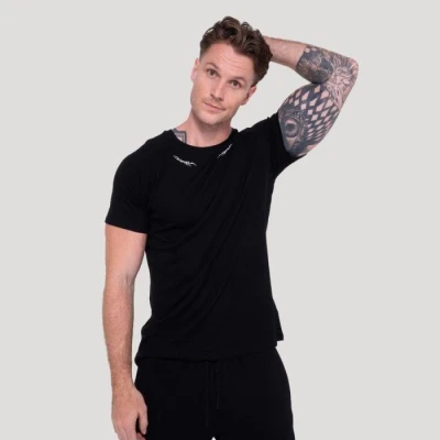 GymBeam Tričko Tribal Ribbed Black GymBeam Tričko Tribal Ribbed Black