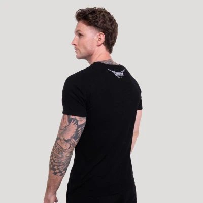 GymBeam Tričko Tribal Ribbed Black