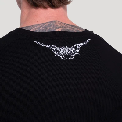 GymBeam Tričko Tribal Ribbed Black