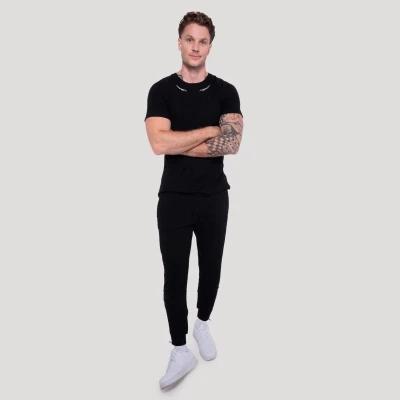 GymBeam Tričko Tribal Ribbed Black