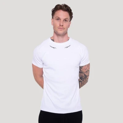 GymBeam Tričko Tribal Ribbed White GymBeam Tričko Tribal Ribbed White