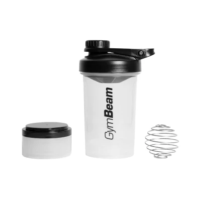 GymBeam vícedílný šejkr 2v1 Clear 500 ml
