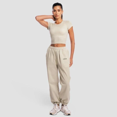 GymBeam Women‘s Aura Cropped T-Shirt Grey