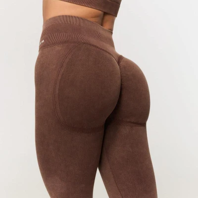 GymBeam Dámské bezešvé kalhoty Fierce Brown