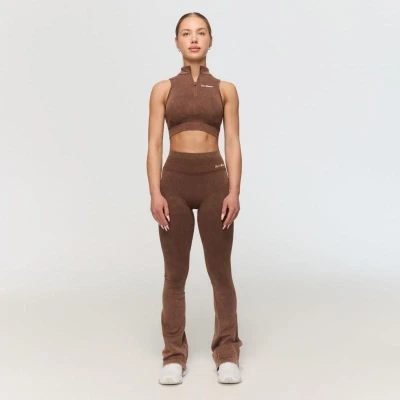 GymBeam Dámské bezešvé kalhoty Fierce Brown