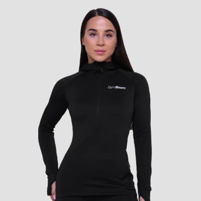 GymBeam Women‘s Pulse 1/2 Zip Running Sweatshirt Black GymBeam Women‘s Pulse 1/2 Zip Running Sweatshirt Black