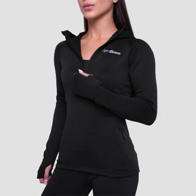 GymBeam Women‘s Pulse 1/2 Zip Running Sweatshirt Black