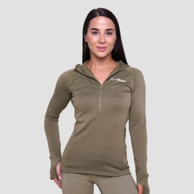 GymBeam Women‘s Pulse 1/2 Zip Running Sweatshirt Vetiver GymBeam Women‘s Pulse 1/2 Zip Running Sweatshirt Vetiver
