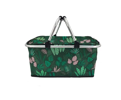 HAPPY GREEN Košík kempingový skládací 48x24x28cm Al+polyester mix dekorů