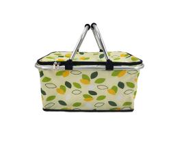 HAPPY GREEN Košík kempingový skládací 48x24x28cm Al+polyester mix dekorů