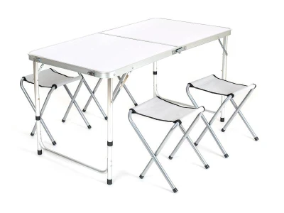 HAPPY GREEN Set kemping BILBAO stůl Al + 4 stoličky