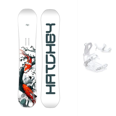 Hatchey Hanami snowboard + Raven Fastec FT360 white snowboardové vázání
