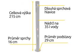 Hawaj Wonder Rain 35 l | stříbrno-černá solární sprcha