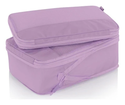 Heys Ecotex Compression Packing Cube 4 Pc Set Lilac Blossom