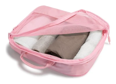 Heys Ecotex růžová 4dílná sada cestovních organizérů do kufru