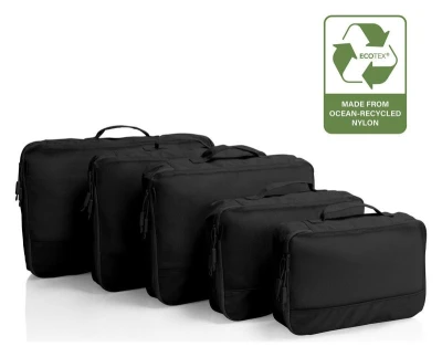 Heys Ecotex Packing Cube 5 Pc Set Black Onyx