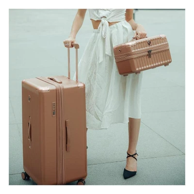 Heys Luxe Trunk L růžový cestovní kufr