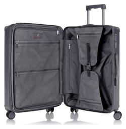 Heys Luxe M Gunmetal kufr + kosmetická taštička zdarma