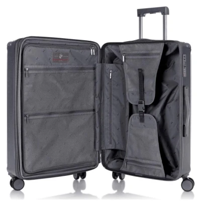 Heys Luxe M Gunmetal kufr + kosmetická taštička zdarma