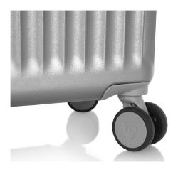 Heys Luxe M Silver kufr + kosmetická taštička zdarma