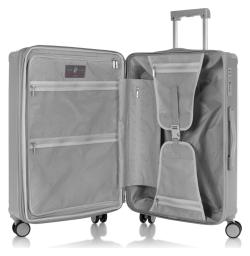 Heys Luxe M Silver kufr + kosmetická taštička zdarma