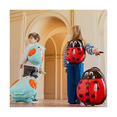 Heys Travel Tots Dinosaur červená dětská sada kufru a batohu