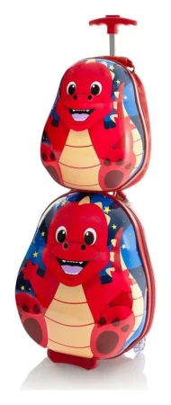 Heys Travel Tots Dinosaur červená dětská sada kufru a batohu