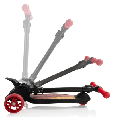 Heys Turbo Tots Scooter Race Car černý dětský kabinový kufr s koloběžkou