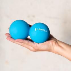 HMS Dvojitý masážny loptička BLC02 modrý - Lacrosse Ball