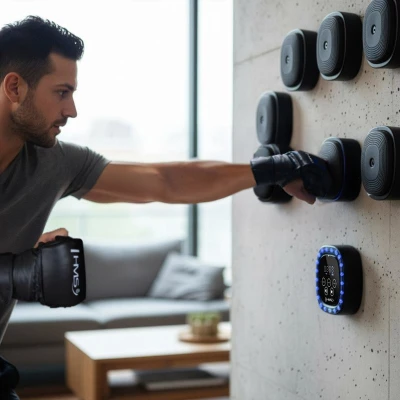 HMS Elektronický modulární boxerský terč TB05 s LED, Bluetooth a rukavicemi (Music Boxing Machine)