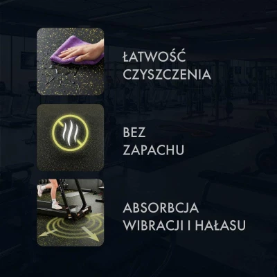 ABISTORE Sport AbiFloor POS35 černá / žlutá 2. jakost gumová fitness podlaha