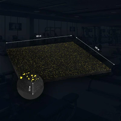 ABISTORE Sport AbiFloor POS35 černá / žlutá 2. jakost gumová fitness podlaha