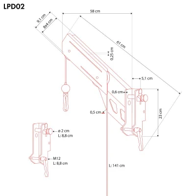 HMS Horní kladka k multipressům a posilovacím věžím LPD02
